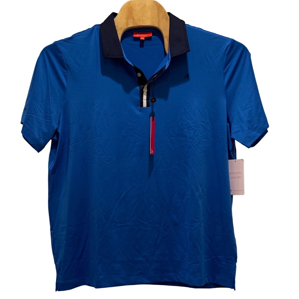 NEW Monroe Polo Mens XXL Marine Blue Performance Golf Shirt R2524 Contrast